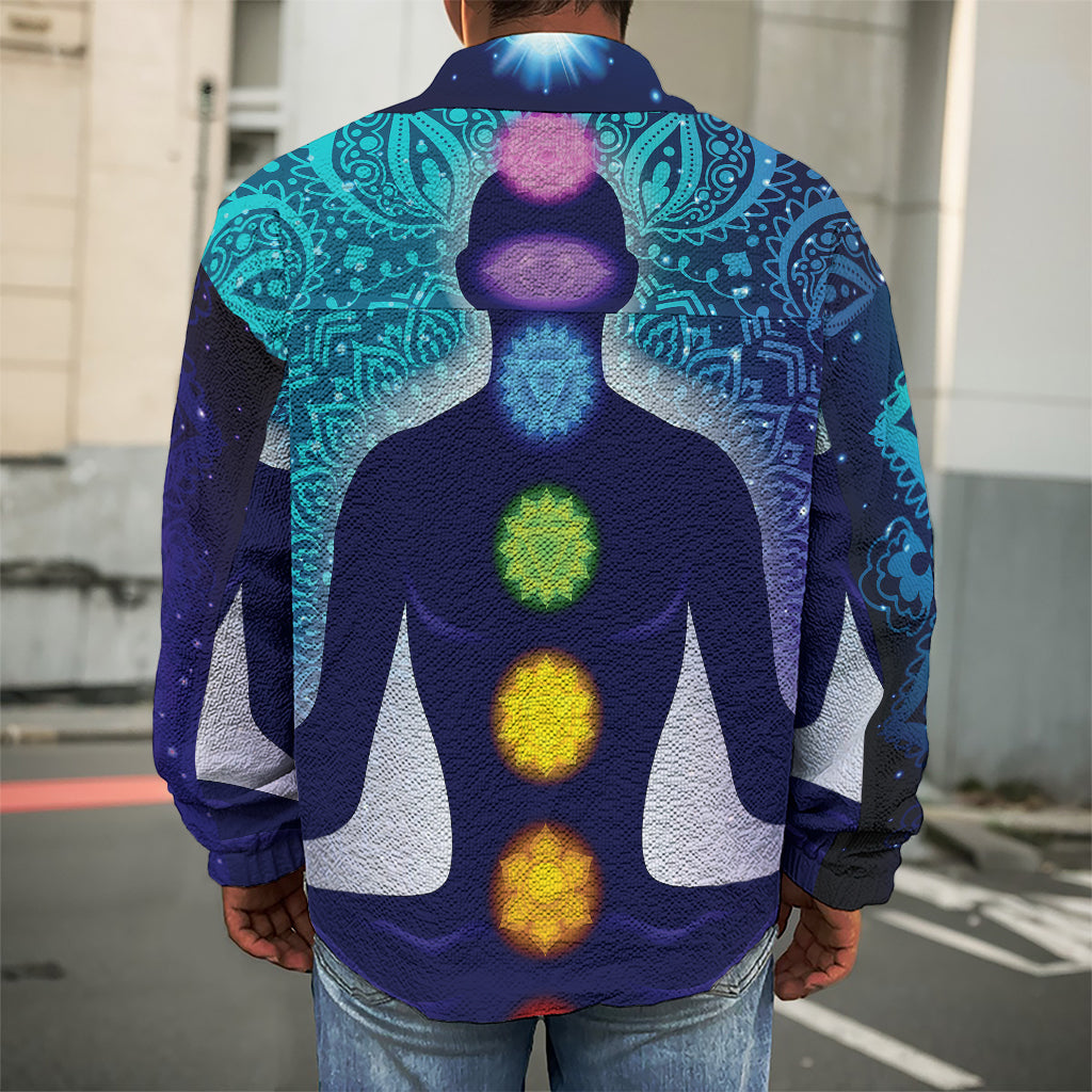 Nine Chakras Aura Print Men's Shirt Jacket