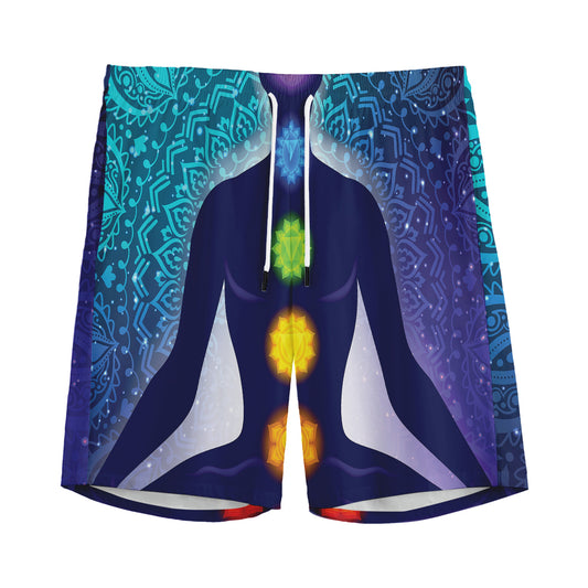 Nine Chakras Aura Print Men's Sports Shorts