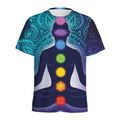 Nine Chakras Aura Print Men's Athletic T-Shirt