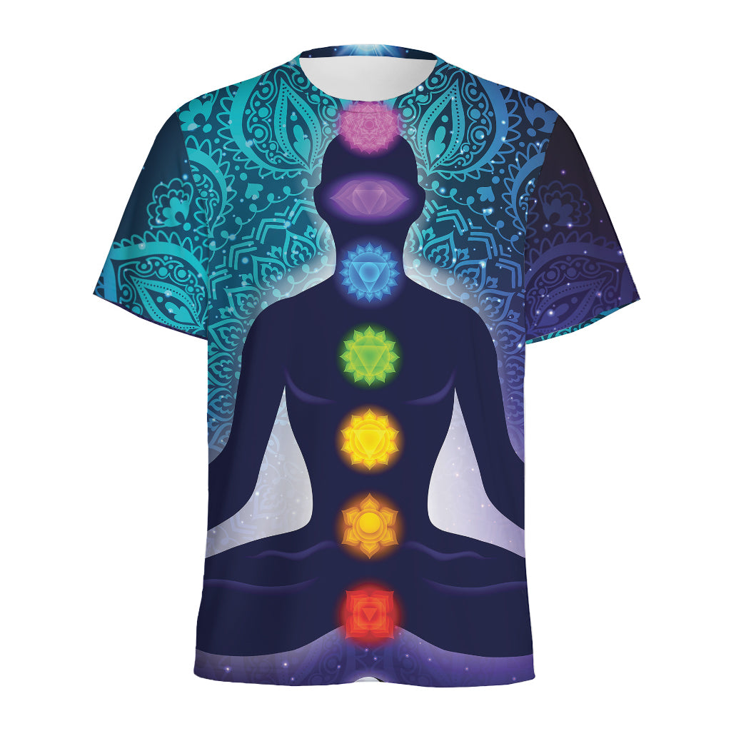 Nine Chakras Aura Print Men's Sports T-Shirt