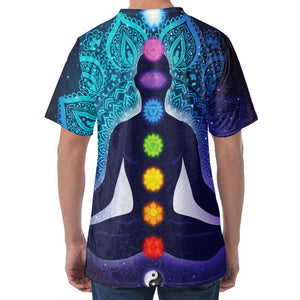 Nine Chakras Aura Print Men's Velvet T-Shirt