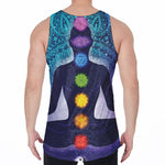 Nine Chakras Aura Print Men's Velvet Tank Top