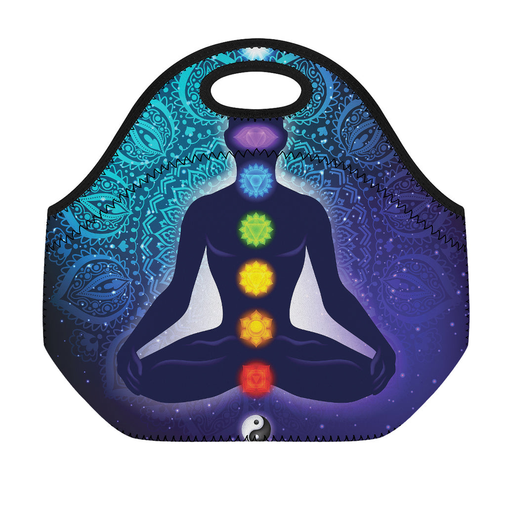 Nine Chakras Aura Print Neoprene Lunch Bag