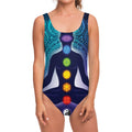 Nine Chakras Aura Print One Piece Swimsuit