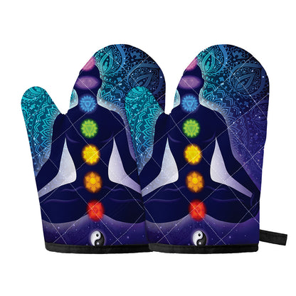 Nine Chakras Aura Print Oven Mitts