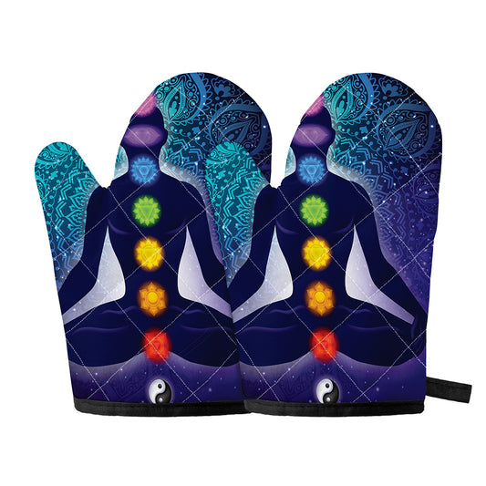 Nine Chakras Aura Print Oven Mitts