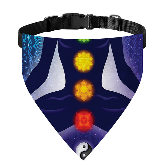 Nine Chakras Aura Print Over The Collar Dog Bandana