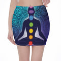 Nine Chakras Aura Print Pencil Mini Skirt