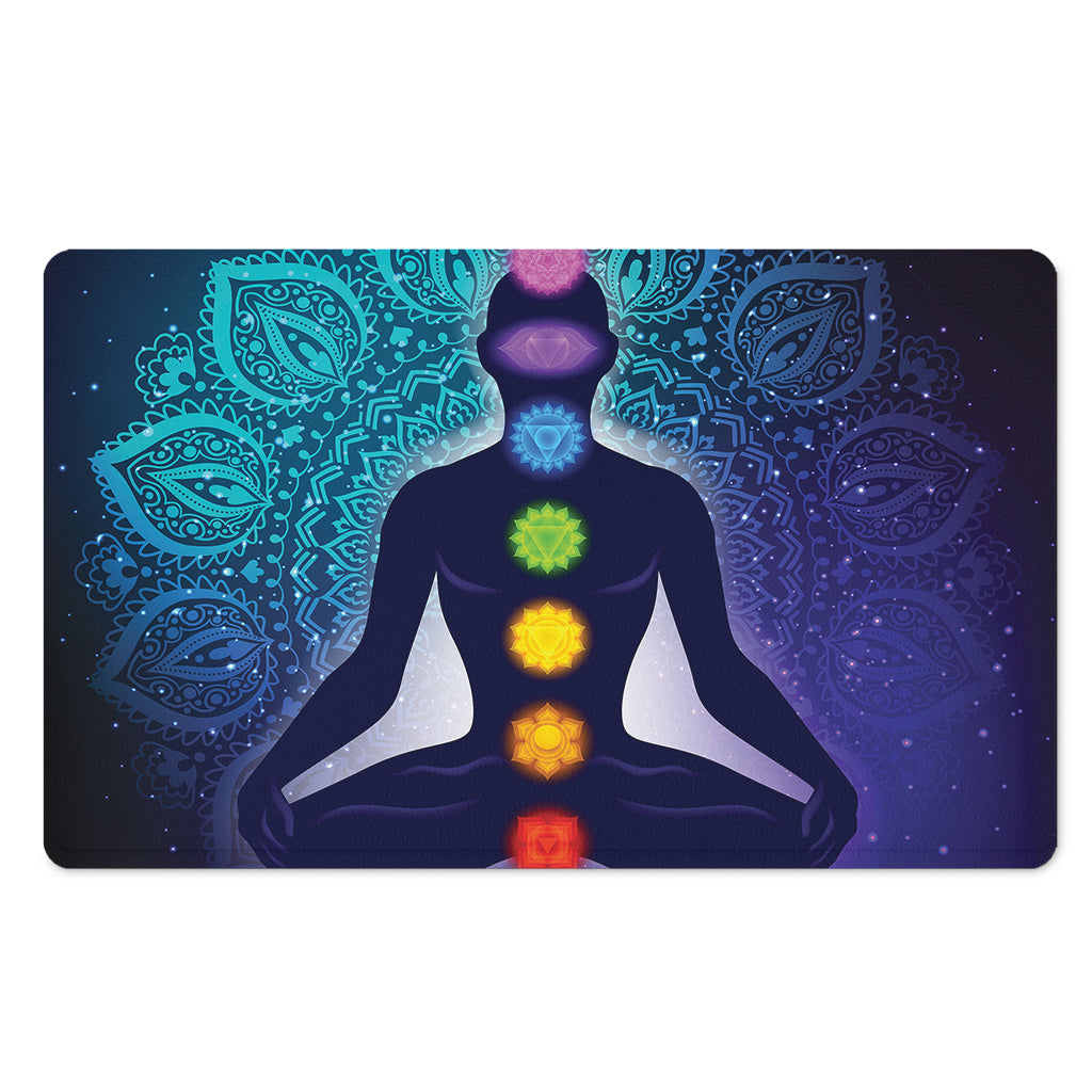 Nine Chakras Aura Print Polyester Doormat