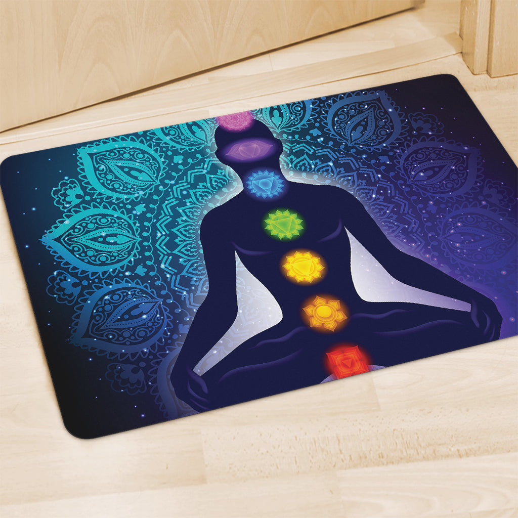 Nine Chakras Aura Print Polyester Doormat