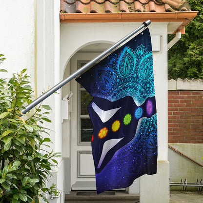 Nine Chakras Aura Print Polyester Flag