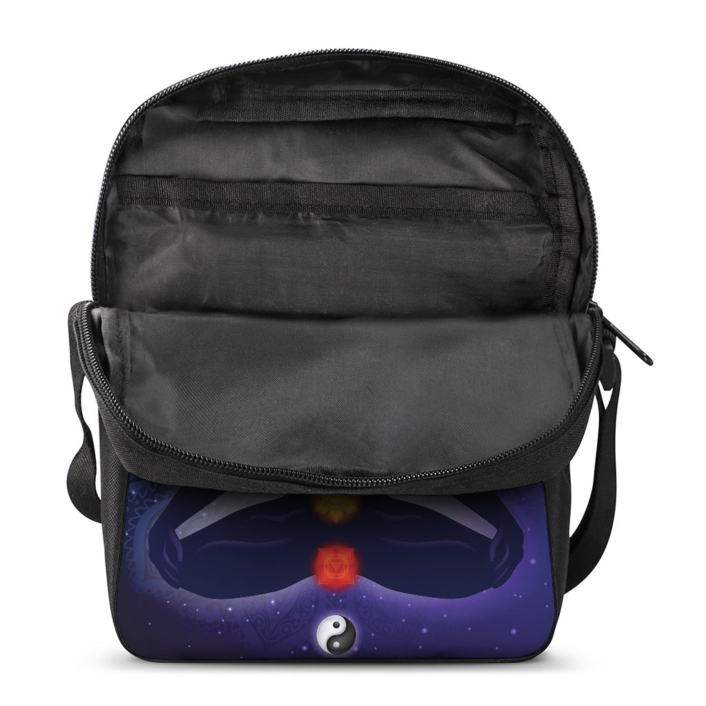 Nine Chakras Aura Print Rectangular Crossbody Bag