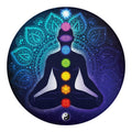 Nine Chakras Aura Print Round Blanket