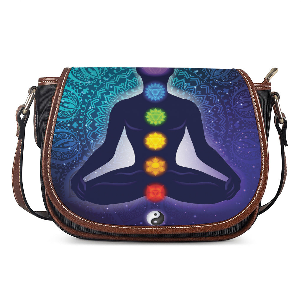 Nine Chakras Aura Print Saddle Bag