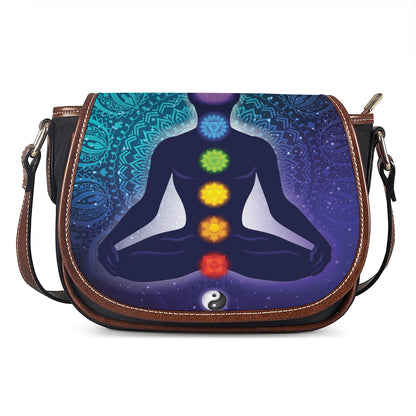 Nine Chakras Aura Print Saddle Bag