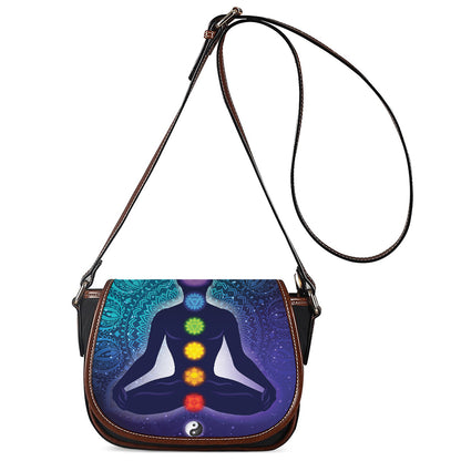Nine Chakras Aura Print Saddle Bag