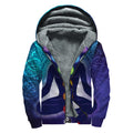 Nine Chakras Aura Print Sherpa Lined Zip Up Hoodie