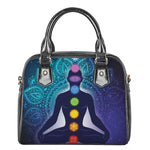 Nine Chakras Aura Print Shoulder Handbag