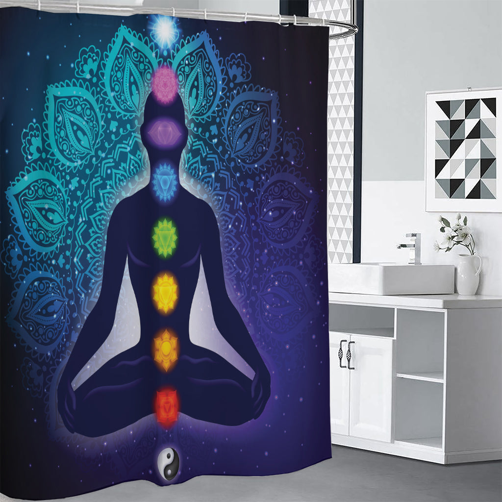 Nine Chakras Aura Print Shower Curtain