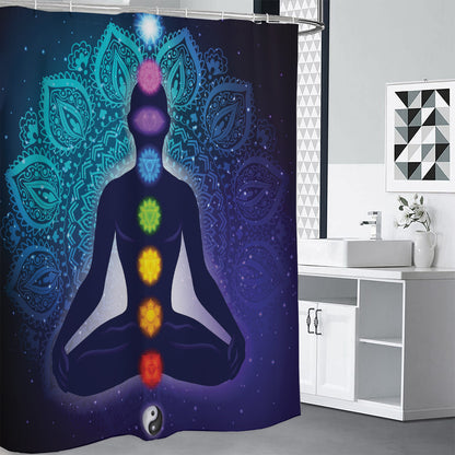 Nine Chakras Aura Print Shower Curtain