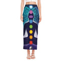 Nine Chakras Aura Print Side Slit Maxi Skirt