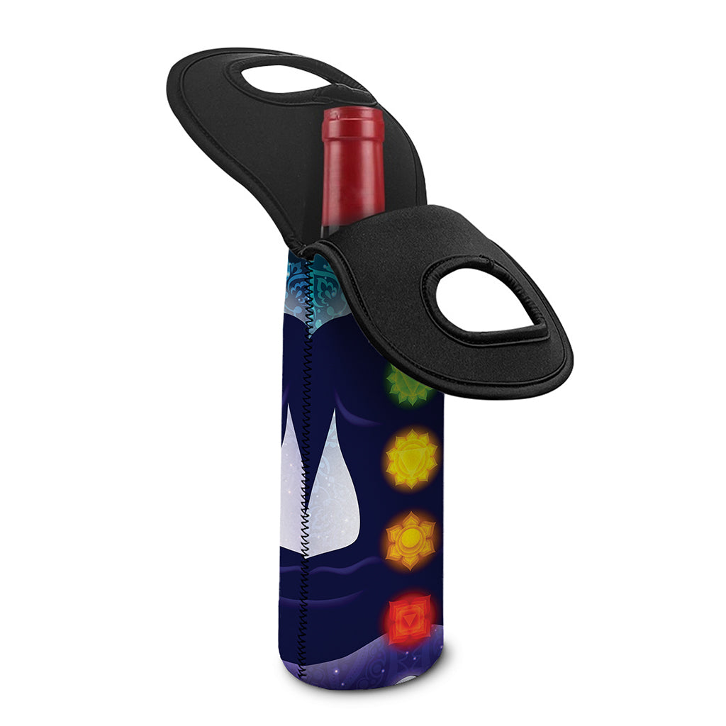 Nine Chakras Aura Print Single Neoprene Wine Tote