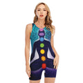 Nine Chakras Aura Print Sleeveless One Piece Swimsuit