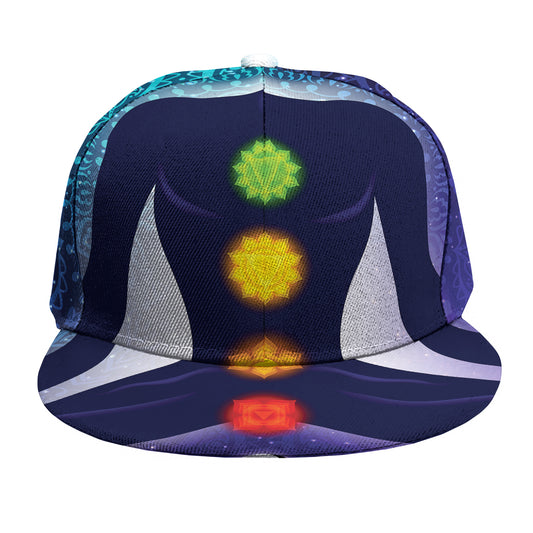 Nine Chakras Aura Print Snapback Cap