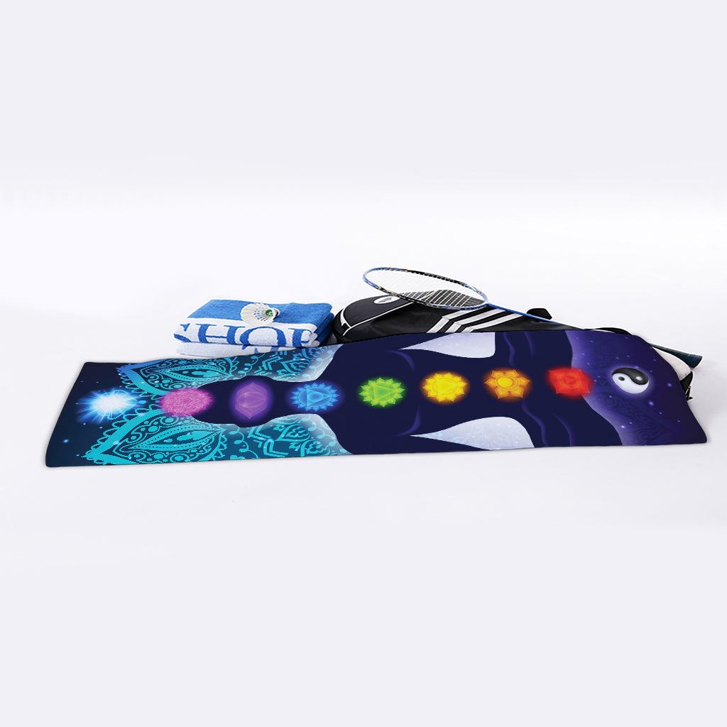 Nine Chakras Aura Print Sports Towel