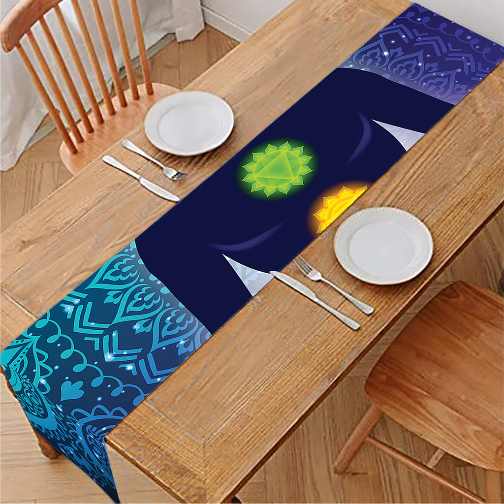Nine Chakras Aura Print Table Runner
