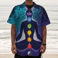 Nine Chakras Aura Print Textured Short Sleeve Shirt