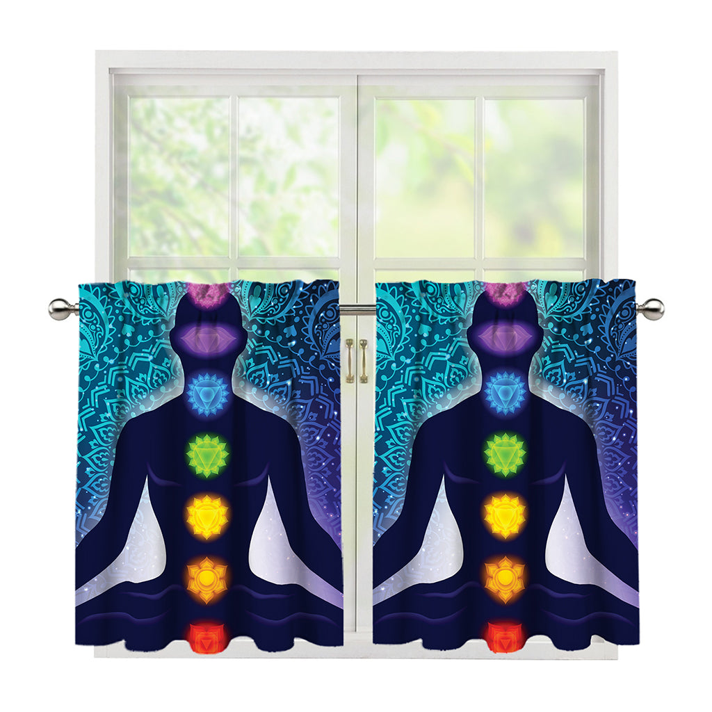 Nine Chakras Aura Print Tier Curtains