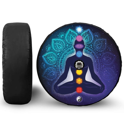 Nine Chakras Aura Print Tire Cover With Camera Hole