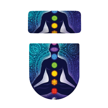 Nine Chakras Aura Print Toilet Lid And Tank Cover Set