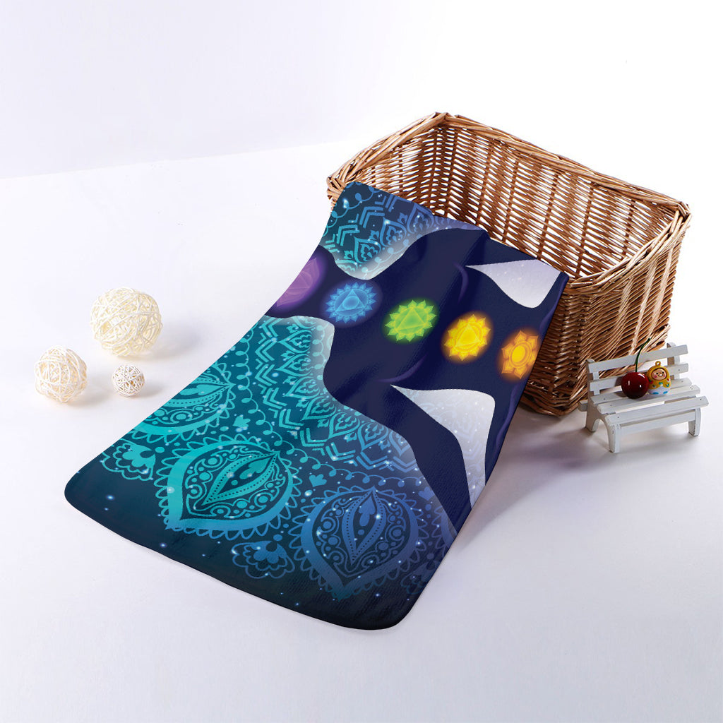 Nine Chakras Aura Print Towel