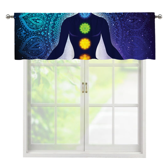 Nine Chakras Aura Print Window Valance