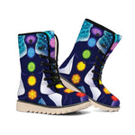 Nine Chakras Aura Print Winter Boots