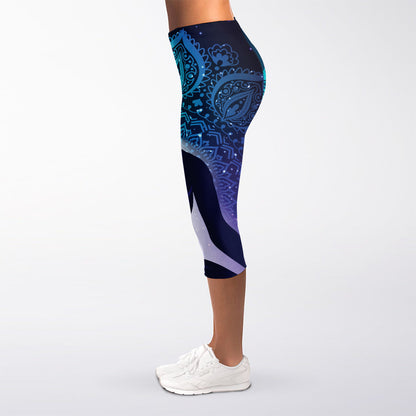 Nine Chakras Aura Print Women's Capri Leggings