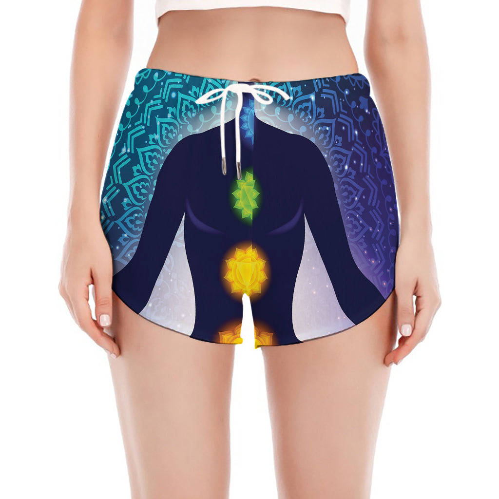 Nine Chakras Aura Print Women's Split Running Shorts