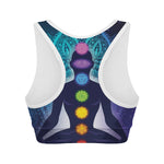Nine Chakras Aura Print Women's Sports Bra