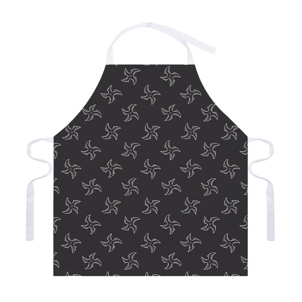 Ninja Shuriken Pattern Print Adjustable Apron