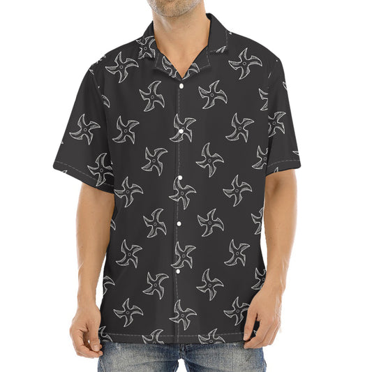 Ninja Shuriken Pattern Print Aloha Shirt