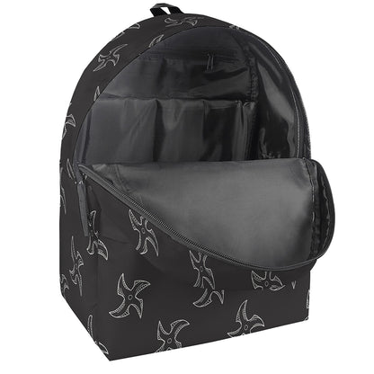 Ninja Shuriken Pattern Print Backpack
