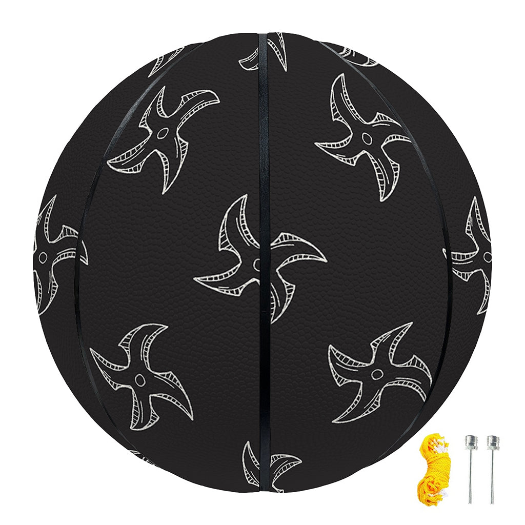 Ninja Shuriken Pattern Print Basketball