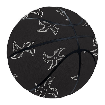 Ninja Shuriken Pattern Print Basketball