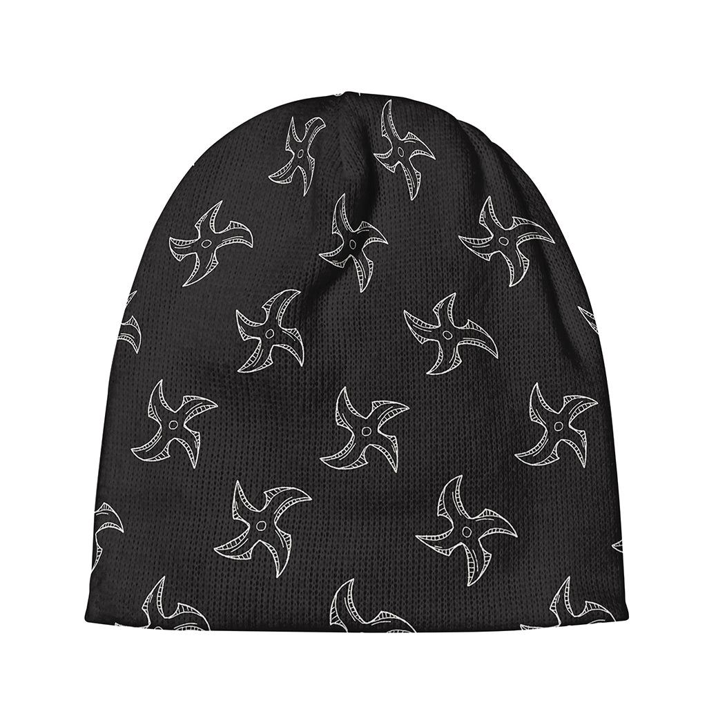 Ninja Shuriken Pattern Print Beanie