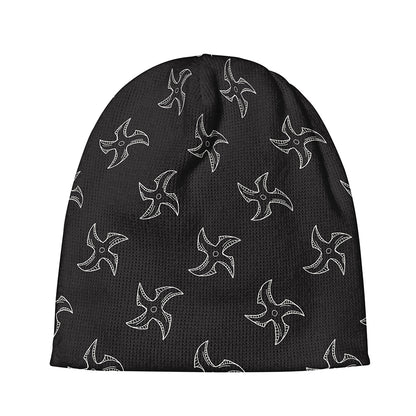 Ninja Shuriken Pattern Print Beanie