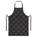 Ninja Shuriken Pattern Print Bib Apron With Pocket