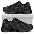 Ninja Shuriken Pattern Print Black Chunky Shoes