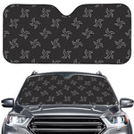 Ninja Shuriken Pattern Print Car Windshield Sun Shade